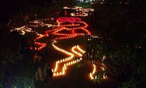 叡福寺境内東側では、干支をあらわしています（写真は昨年の黒駒と太子です）